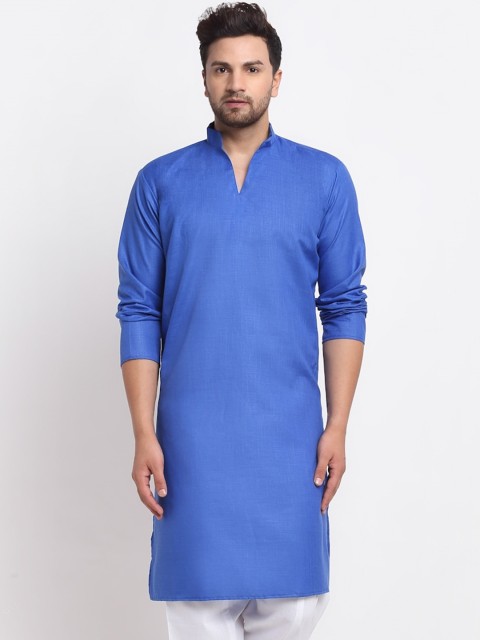

Benstoke Men Blue Thread Work Kurta