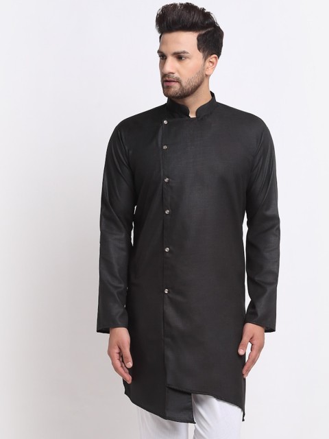 

Benstoke Men Black Thread Work Kurta
