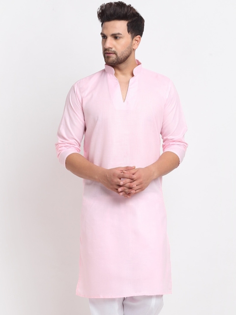 

Benstoke Men Pink Thread Work Kurta