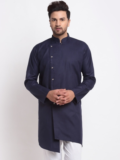

Benstoke Men Navy Blue Thread Work Kurta