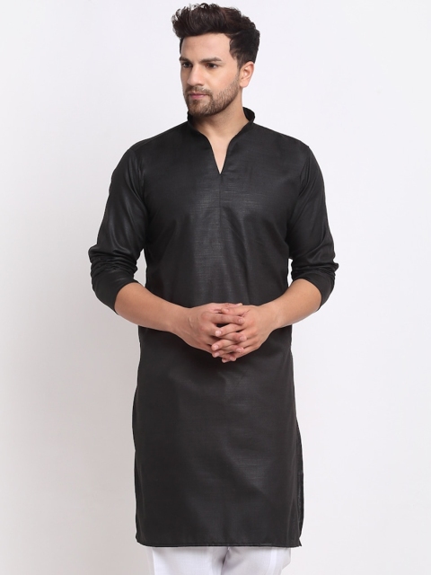 

Benstoke Men Black Paisley Thread Work Kurta