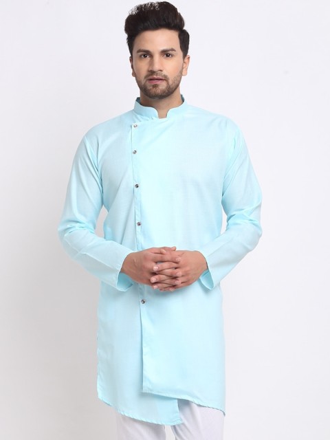

Benstoke Men Blue Thread Work Pathani Kurta