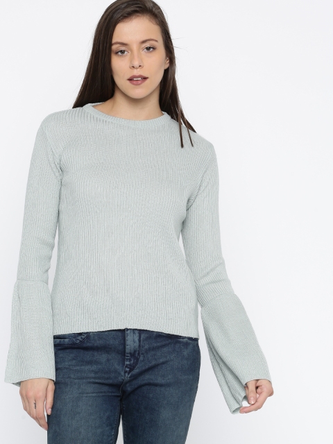 

DressBerry Women Blue Self-Design Pullover