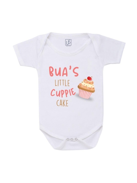 

URBAN STASH Infants Kids White Printed Cotton Romper
