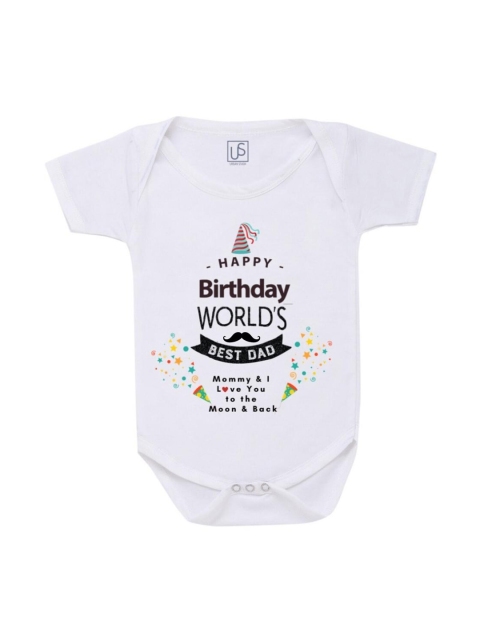 

URBAN STASH Infant White Printed Cotton Rompers