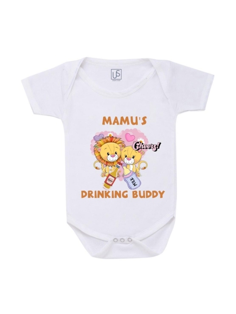

URBAN STASH White Printed Cotton Bodysuit