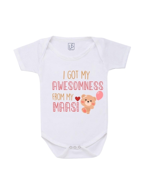

URBAN STASH Infant White Printed Cotton Rompers