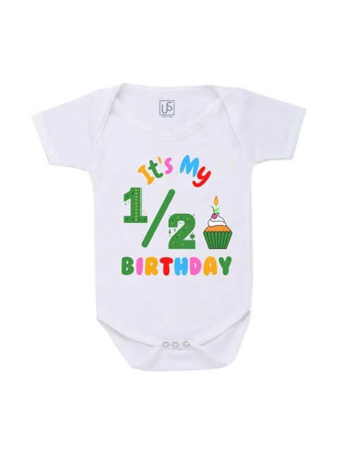 

URBAN STASH Kids White Printed Bodysuit