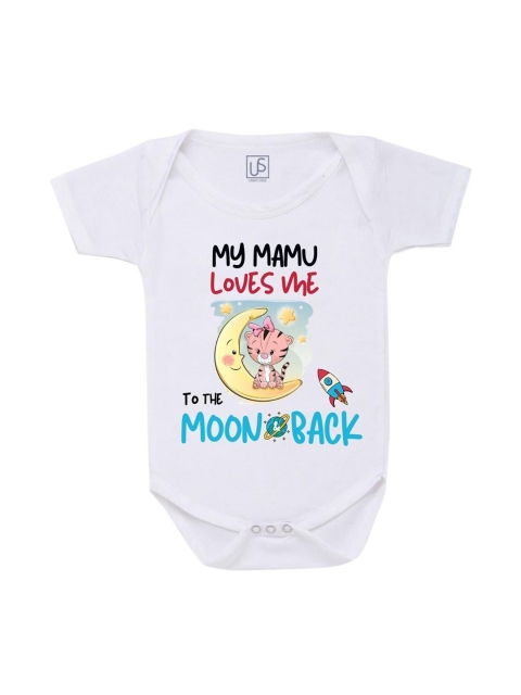 

URBAN STASH Kids White Printed Cotton Rompers