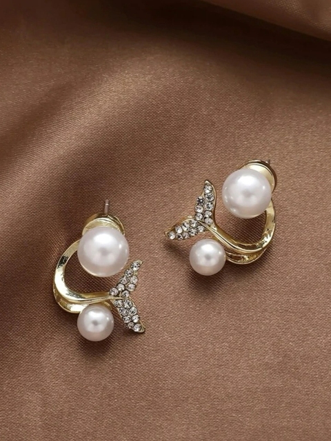 

EL REGALO Silver-Toned Circular Studs Earrings