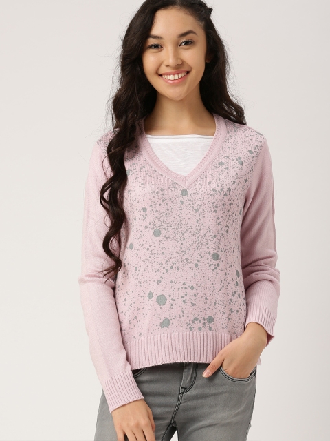 

DressBerry Women Pink Printed Pullover