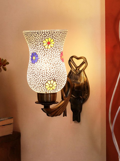 

Devansh White & Yellow Textured Glass Wall Lamps