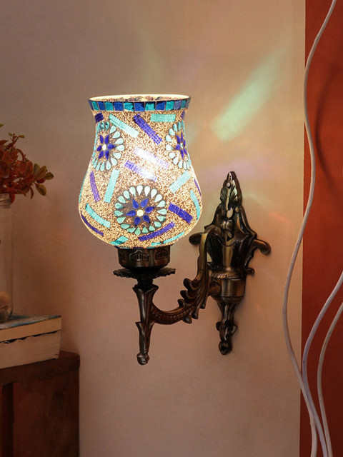 

Devansh White & Blue Textured Wall Lamp