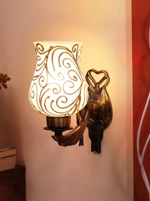

Devansh White Mosaic Glass Antique Wall Lamp