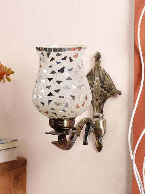

Devansh Grey & Bronze Textured Mosaic Glass Wall Lamp