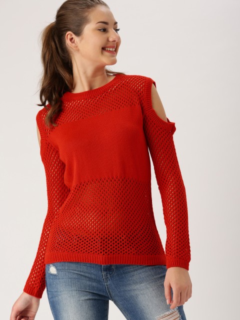 

DressBerry Women Red Patterned Sweater