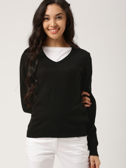 

DressBerry Women Black Solid Pullover