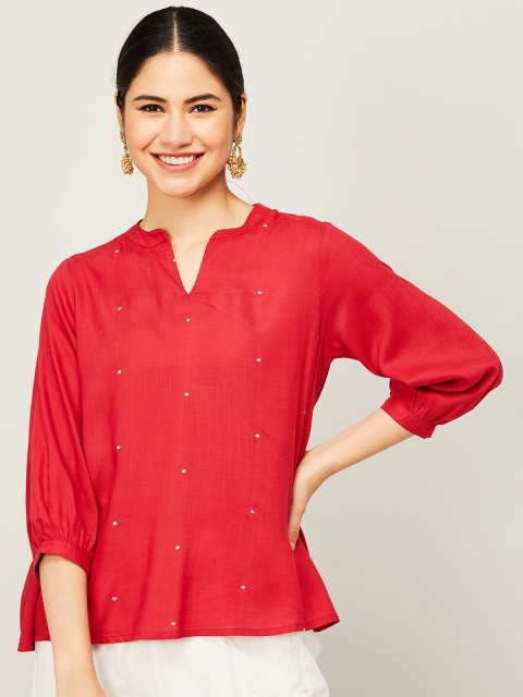 

Melange by Lifestyle Red Printed Tunic