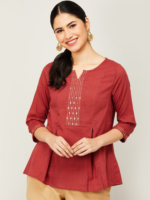 

Melange by Lifestyle Red Printed Tunic