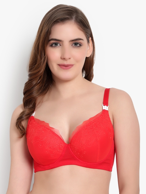 

PARKHA Red Abstract Underwired Lightly Padded Maternity Bra