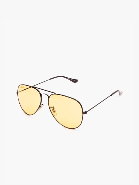 

MTV Unisex Yellow Lens & Black Aviator Sunglasses with UV Protected Lens