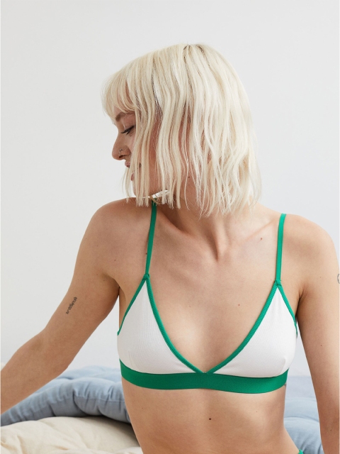 

H&M Green 2-Pack Ribbed Bra Tops