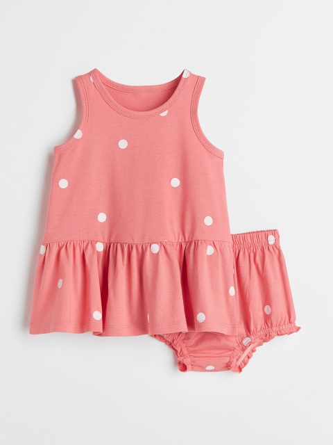 

H&M Girls Pink & White Polka Dots 2-Piece Cotton Set