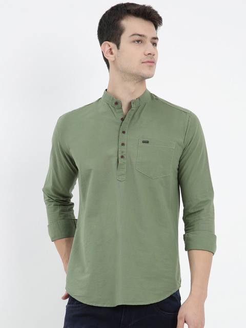 

V2 Value & Variety Men Green Thread Work Pathani Kurta