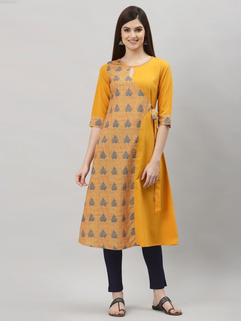 

ALC Creations Women Yellow & Blue Geometric Printed Kurta