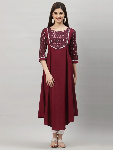

ALC Creations Women Purple & White Geometric Printed Kurta