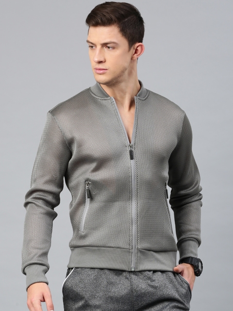 

HRX by Hrithik Roshan Men Grey Solid Jacket