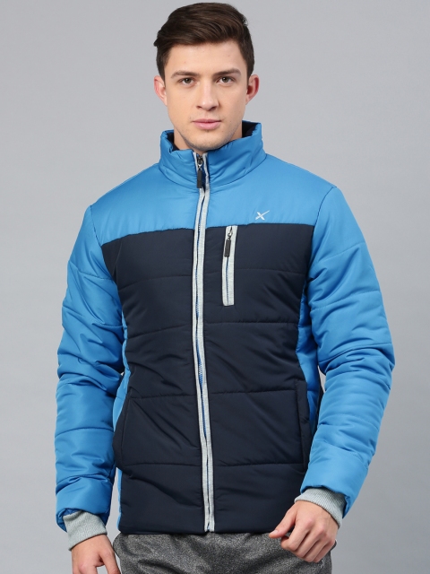

HRX by Hrithik Roshan Men Blue & Navy Blue Colourblocked Padded Jacket