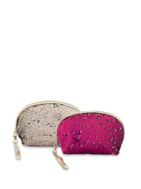 

NFI essentials Pack of 2 Sequin Travel Pouch, Multi