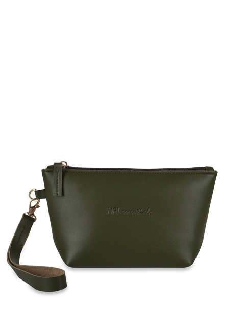 

NFI essentials Women Green Solid Makeup Pouch