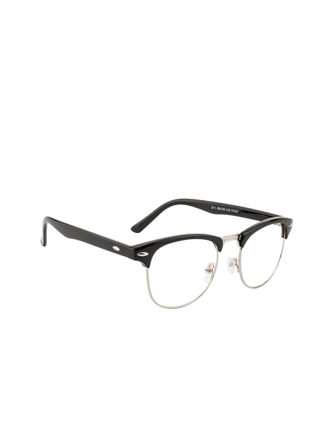 

Gold Berg Unisex Black & Silver-Toned Browline Frames GB-011_C8