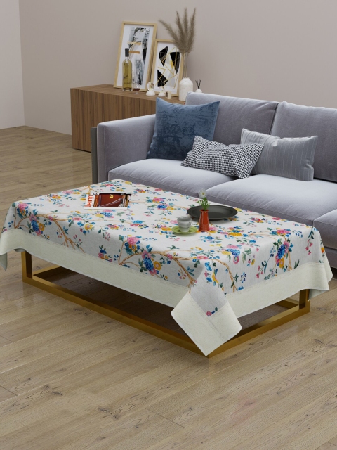 

Clasiko White & Pink Printed Rectangular Centre Table Cover