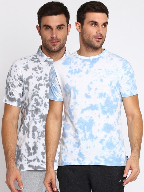 

SPARROWHAWK Men White Tie and Dye T-shirt Pack Of 2