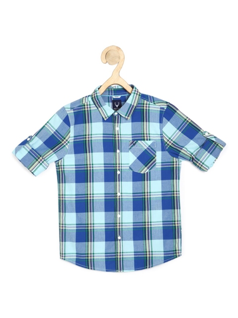 

Allen Solly Junior Boys Blue Slim Fit Tartan Checks Checked Casual Shirt