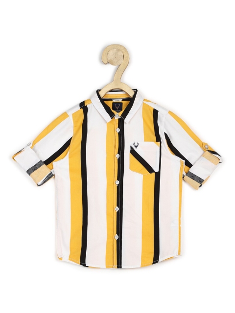 

Allen Solly Junior Boys Multicoloured Slim Fit Striped Casual Shirt, Multi