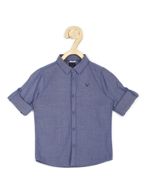 

Allen Solly Junior Boys Blue Solid Slim Fit Casual Shirt