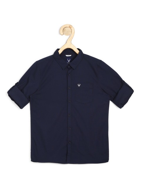 

Allen Solly Junior Boys Navy Blue Solid Slim Fit Casual Shirt