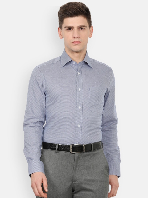 

Louis Philippe Men Grey Micro Checks Checked Formal Shirt