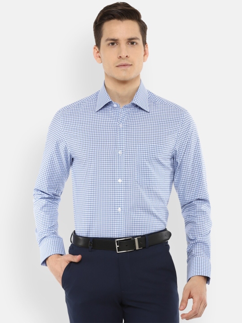 

Louis Philippe Men Blue Checked Formal Shirt