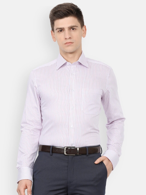 

Louis Philippe Men Purple Striped Formal Shirt