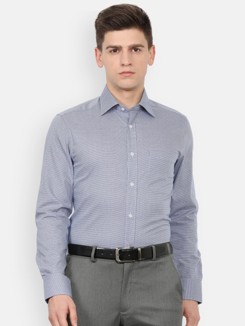 

Louis Philippe Men Grey Micro Checks Checked Formal Shirt