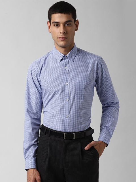 

Peter England Men Blue Slim Fit Checked Formal Shirt