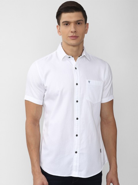 

VAN HEUSEN DENIM LABS Men White Slim Fit Casual Shirt