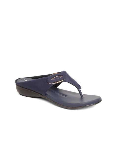 

FOOTSOUL Women Blue T-Strap Flats with Buckles