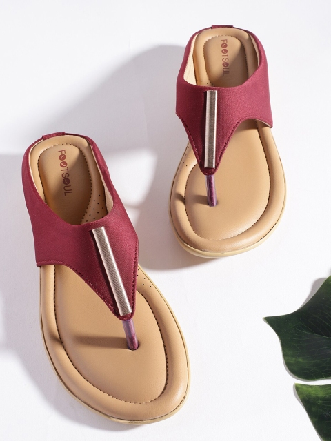 

FOOTSOUL Women Magenta Open Toe Flats
