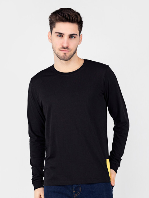 

FRATERNITY Men Black Applique T-shirt